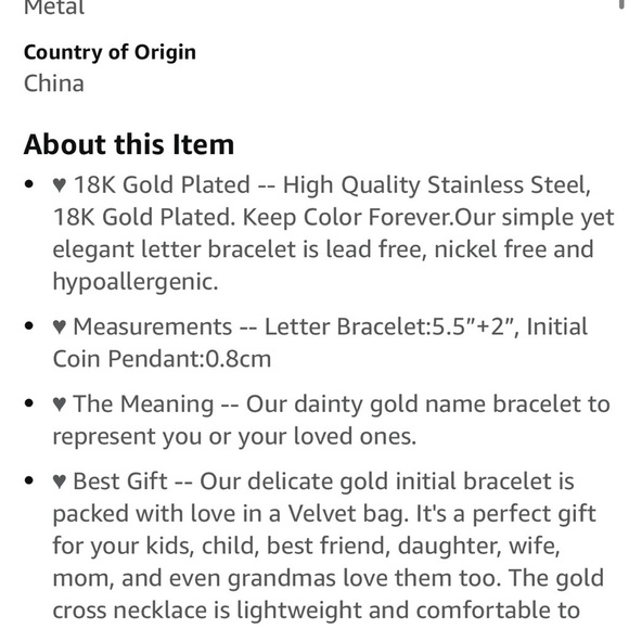 “Initial Bracelet- P” - Picture 7 of 7